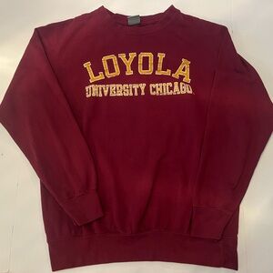 Loyala University of Chicago, Burgundy Crewneck, Sized Large MV Sport